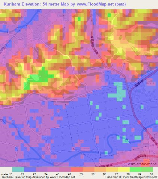 Kurihara,Japan Elevation Map