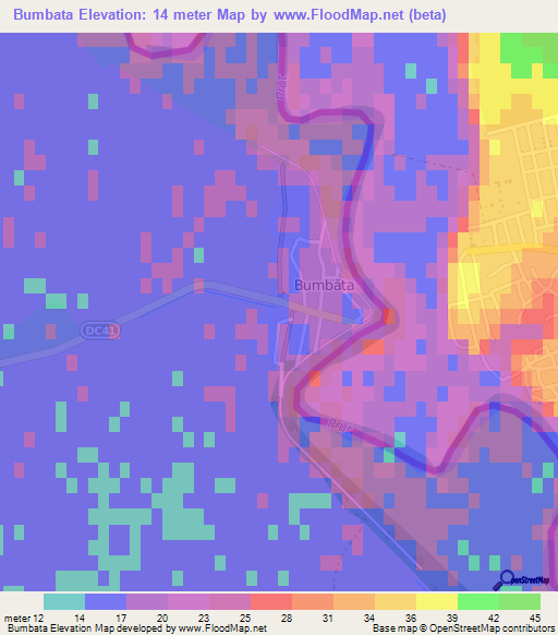 Bumbata,Romania Elevation Map