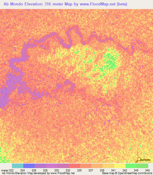 Ab Mondo,Chad Elevation Map