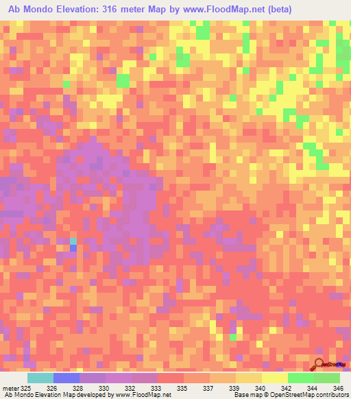 Ab Mondo,Chad Elevation Map