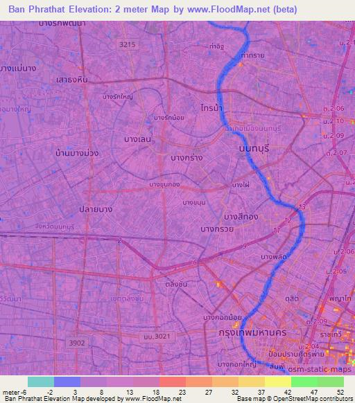 Ban Phrathat,Thailand Elevation Map