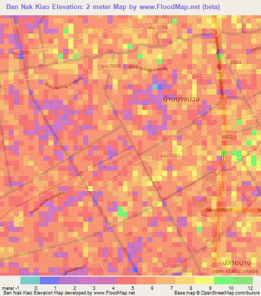 Ban Nak Kiao,Thailand Elevation Map