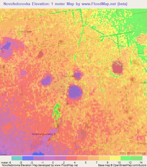 Novofedorovka,Ukraine Elevation Map