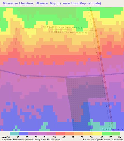 Mayskoye,Ukraine Elevation Map