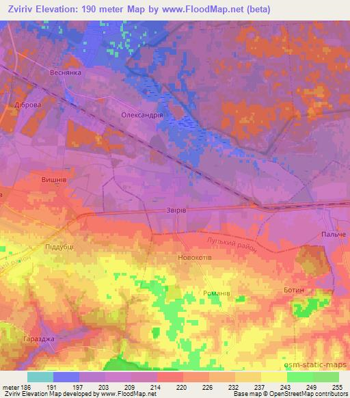 Zviriv,Ukraine Elevation Map
