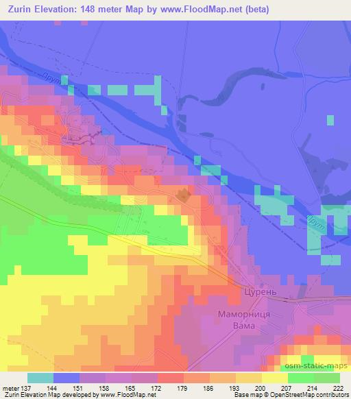 Zurin,Ukraine Elevation Map