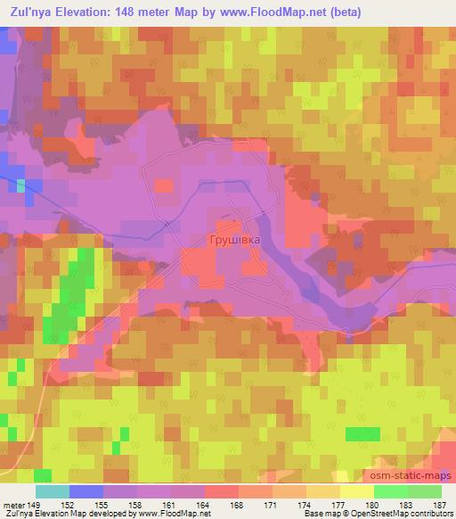 Zul'nya,Ukraine Elevation Map