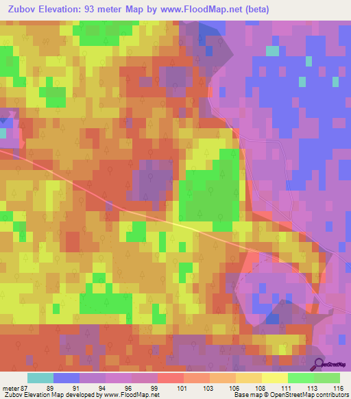 Zubov,Ukraine Elevation Map