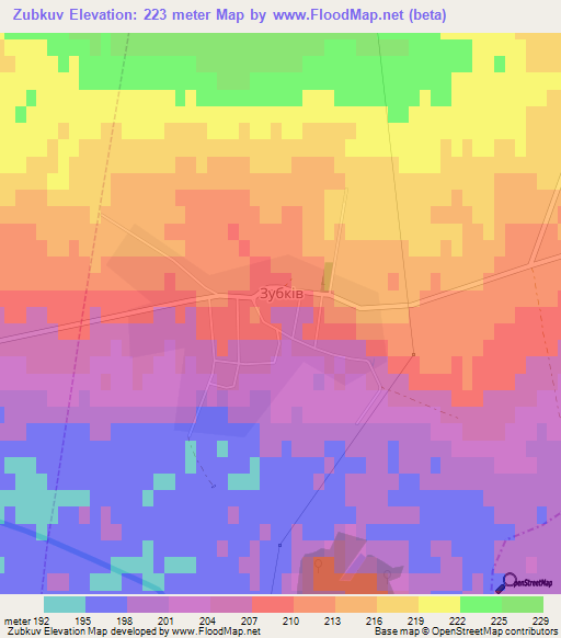 Zubkuv,Ukraine Elevation Map