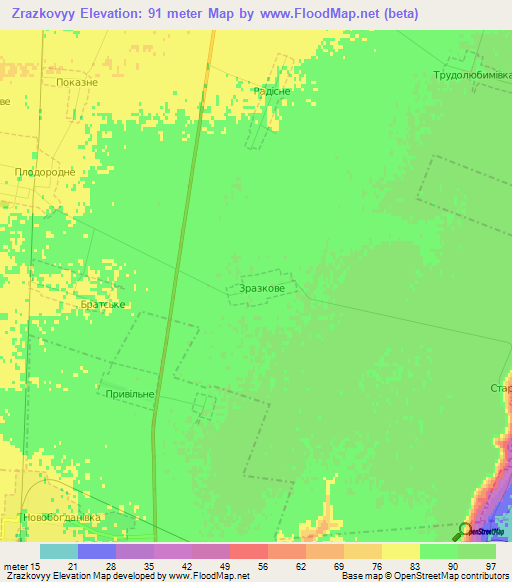 Zrazkovyy,Ukraine Elevation Map