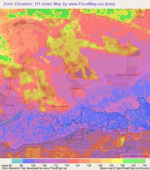 Zorin,Ukraine Elevation Map