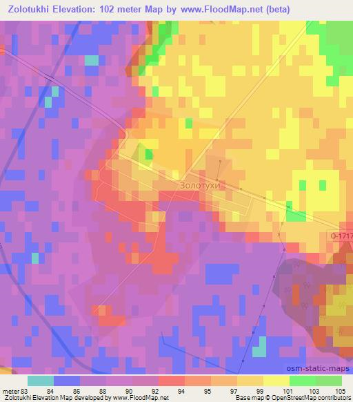 Zolotukhi,Ukraine Elevation Map