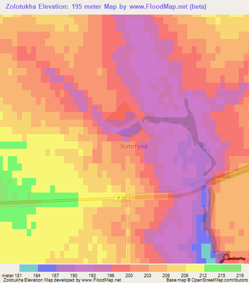 Zolotukha,Ukraine Elevation Map