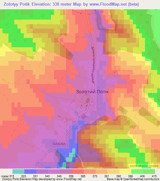 Zolotyy Potik,Ukraine Elevation Map