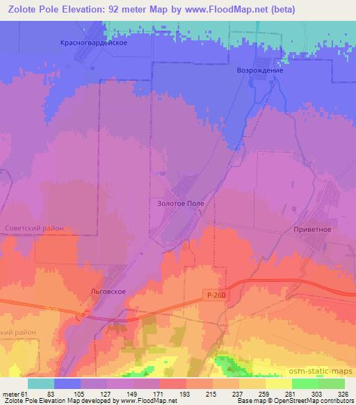 Zolote Pole,Ukraine Elevation Map