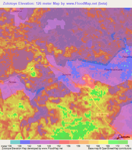 Zolotoye,Ukraine Elevation Map