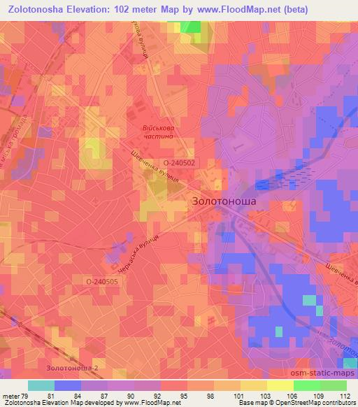 Zolotonosha,Ukraine Elevation Map