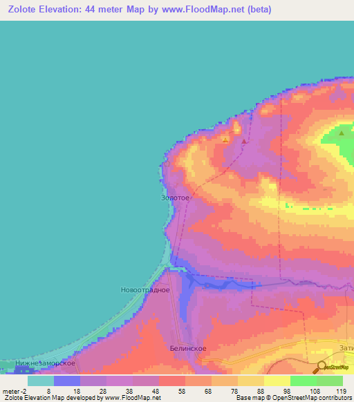 Zolote,Ukraine Elevation Map