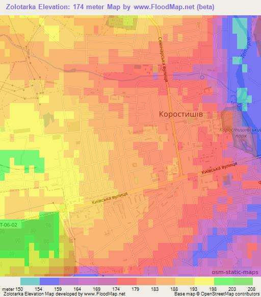Zolotarka,Ukraine Elevation Map