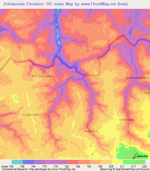 Zolotarevka,Ukraine Elevation Map