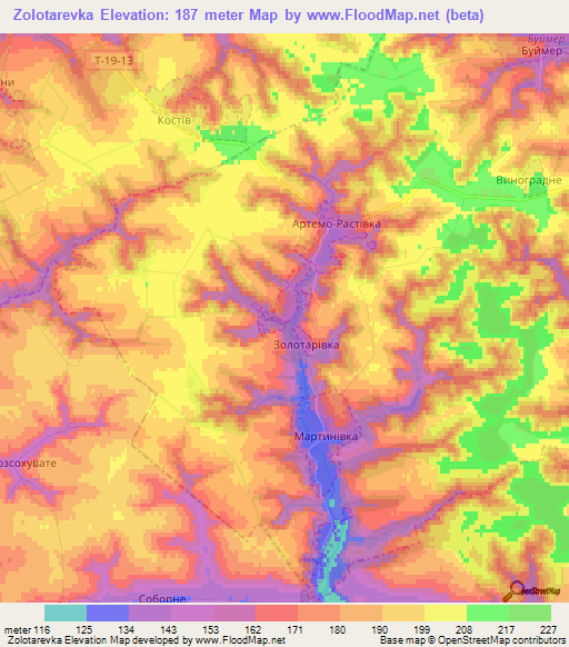 Zolotarevka,Ukraine Elevation Map