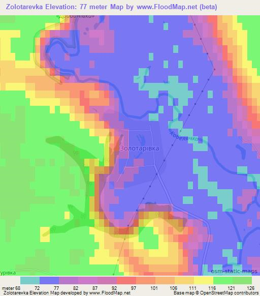 Zolotarevka,Ukraine Elevation Map