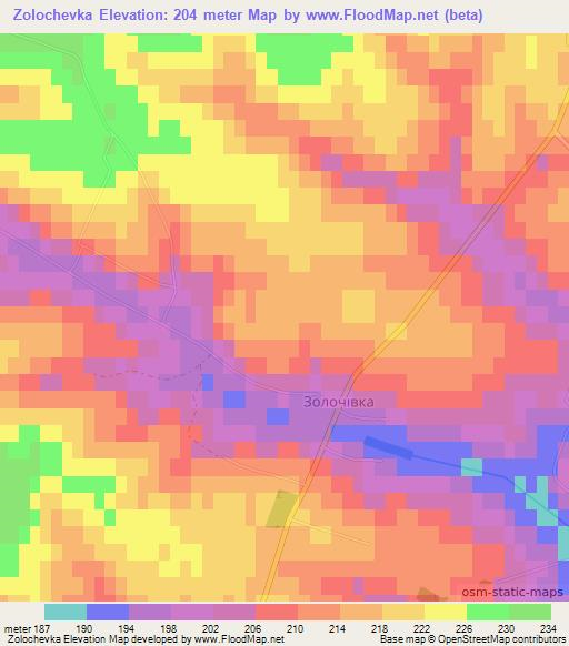 Zolochevka,Ukraine Elevation Map