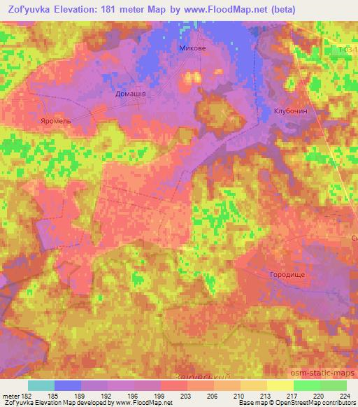 Zof'yuvka,Ukraine Elevation Map