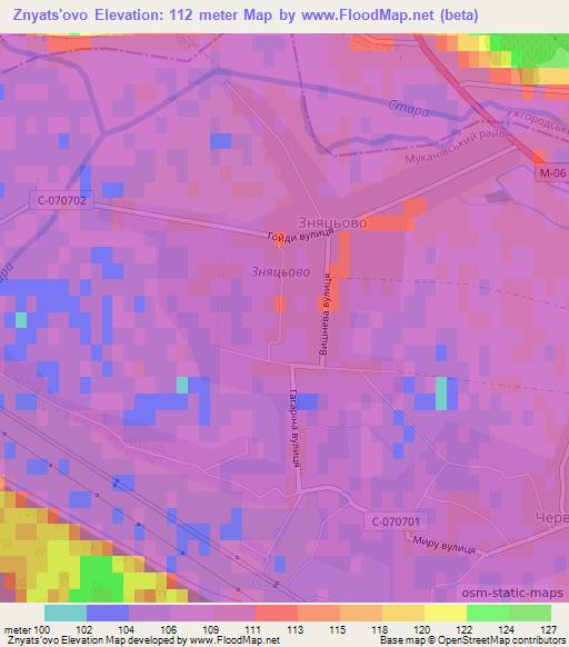 Znyats'ovo,Ukraine Elevation Map