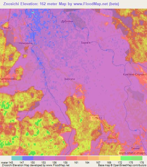 Znosichi,Ukraine Elevation Map