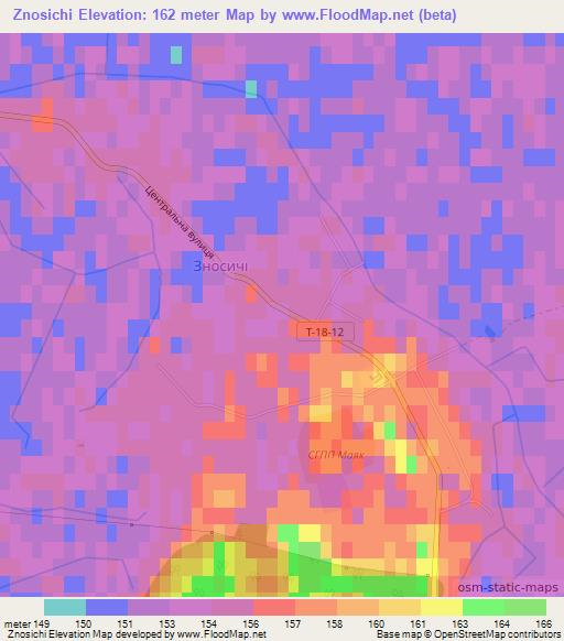 Znosichi,Ukraine Elevation Map
