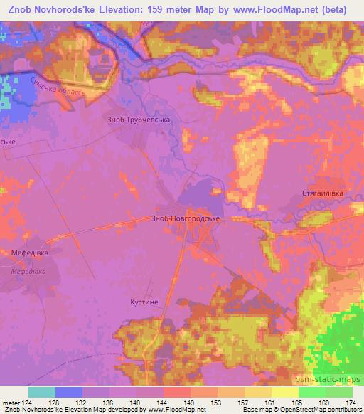 Znob-Novhorods'ke,Ukraine Elevation Map