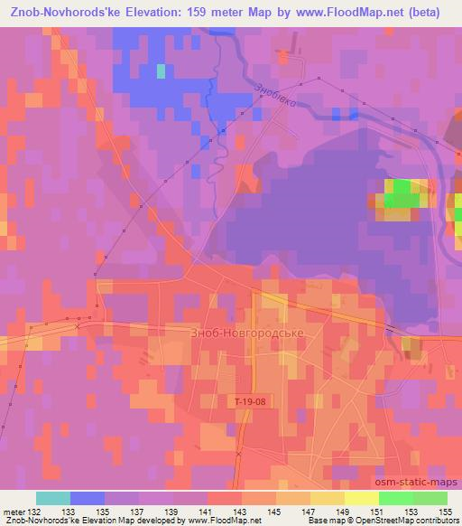 Znob-Novhorods'ke,Ukraine Elevation Map