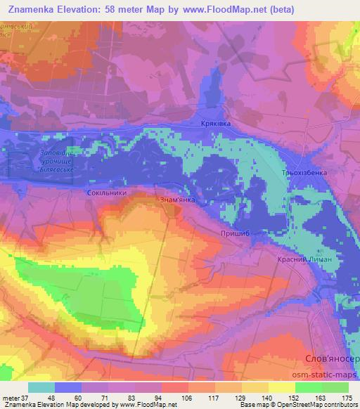 Znamenka,Ukraine Elevation Map