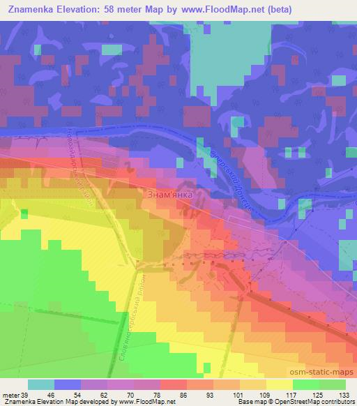 Znamenka,Ukraine Elevation Map