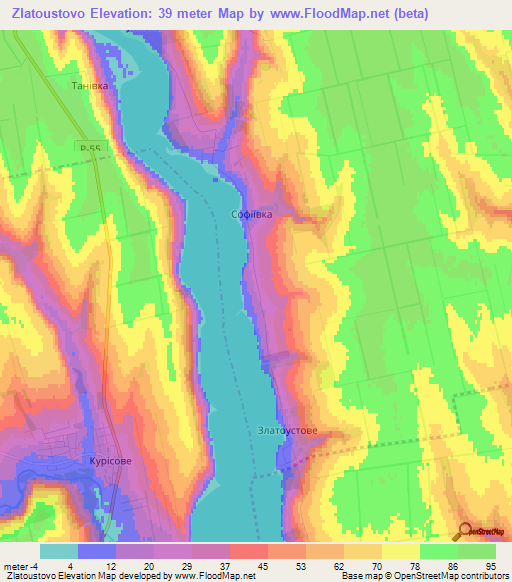 Zlatoustovo,Ukraine Elevation Map