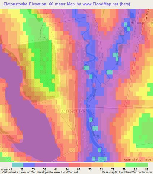 Zlatoustovka,Ukraine Elevation Map