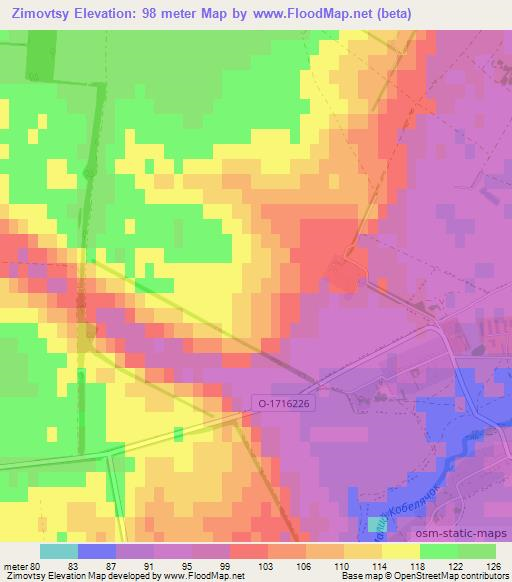 Zimovtsy,Ukraine Elevation Map