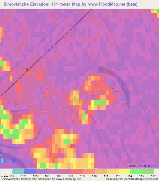 Zimovishche,Ukraine Elevation Map