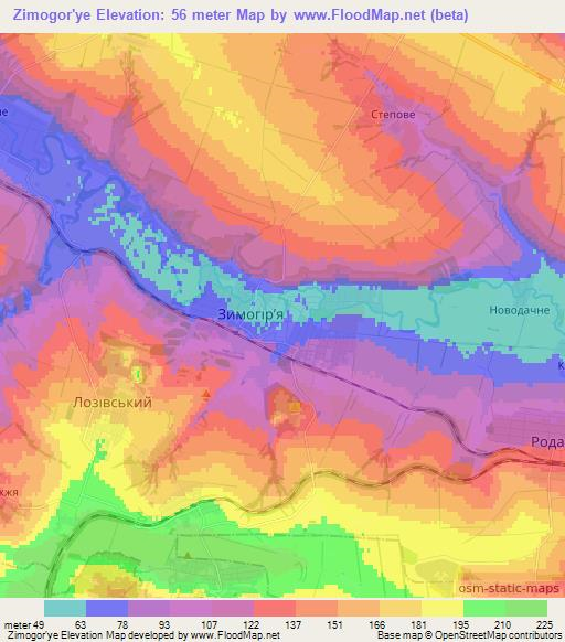 Zimogor'ye,Ukraine Elevation Map