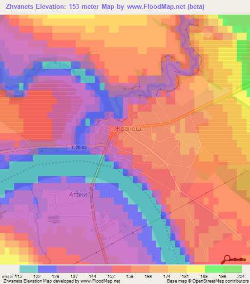 Zhvanets,Ukraine Elevation Map