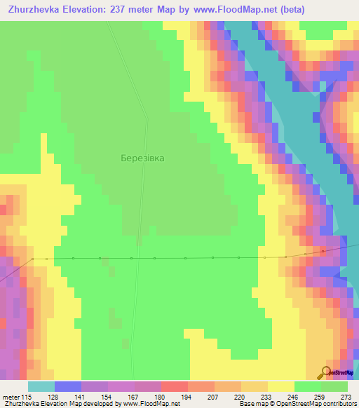 Zhurzhevka,Ukraine Elevation Map