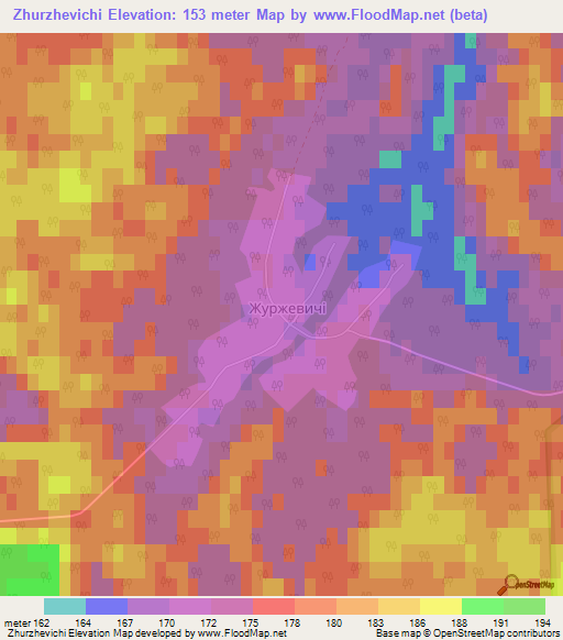 Zhurzhevichi,Ukraine Elevation Map