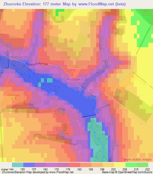 Zhurovka,Ukraine Elevation Map