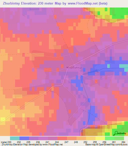 Zhurbintsy,Ukraine Elevation Map