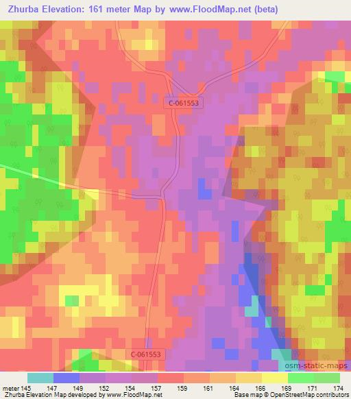 Zhurba,Ukraine Elevation Map