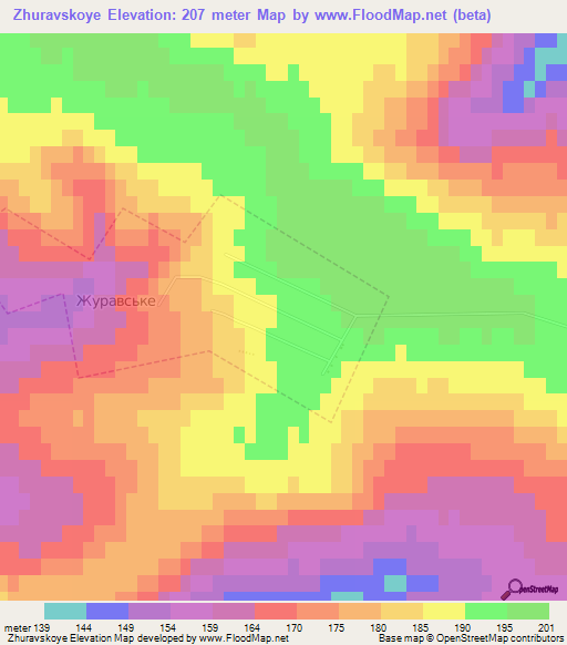 Zhuravskoye,Ukraine Elevation Map