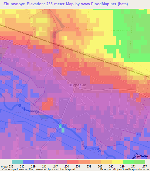 Zhuravnoye,Ukraine Elevation Map