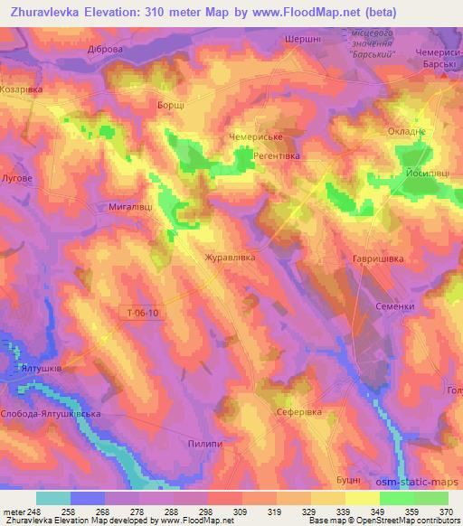 Zhuravlevka,Ukraine Elevation Map