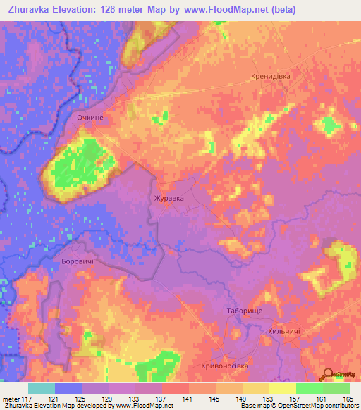 Zhuravka,Ukraine Elevation Map